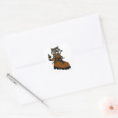 Grappige wasbeer in wandelschoen vierkante sticker (Envelop)