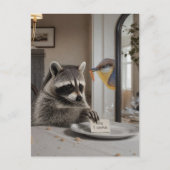 Grappige Wasbeer IOU 1 Koekje Briefkaart (Voorkant)
