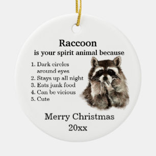 Grappige Wasbeer Je Spirituele Dier Kerst Humor Keramisch Ornament