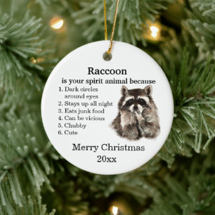 Grappige Wasbeer Je Spirituele Dier Kerst Humor Keramisch Ornament