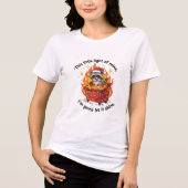 Grappige Wasbeer Kerst Afvalbak Brand Tri-Blend Shirt (Voorkant)