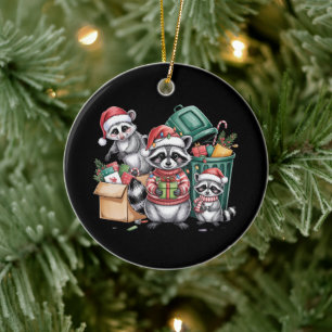 Grappige Wasbeer Kerst Opossum & Straatkatten Keramisch Ornament