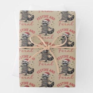 Grappige Wasbeer Kerst Verwilderde Meme Xmas  Inpakpapier Vel