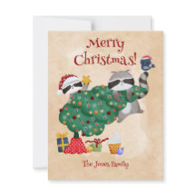 Grappige wasbeer Kerstmis