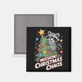 Grappige Wasbeer Kerstmis Trash Panda Xmas Magneet (Voorkant / Achterkant)