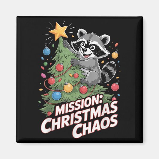Grappige Wasbeer Kerstmis Trash Panda Xmas Magneet (Voorkant)