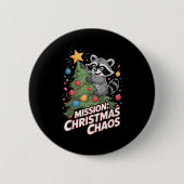 Grappige Wasbeer Kerstmis Trash Panda Xmas Ronde Button 5,7 Cm (Voorkant)