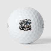 Grappige Wasbeer Kinda Care Kinda Don't Golfballen (Voorkant)