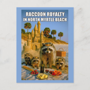Grappige Wasbeer Koninklijkheid in North Myrtle Be Briefkaart