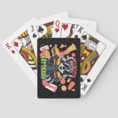 Grappige wasbeer ‘Leef snel, eet afval’ Pokerkaarten (Achterkant)