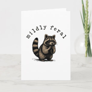 Grappige wasbeer licht wild introvert humor dier kaart