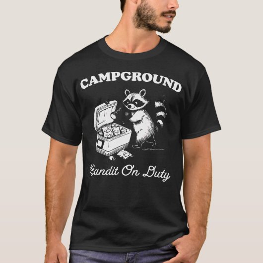 Grappige Wasbeer Meme Camping Kampeerder Kampeerte T-shirt (Voorkant)