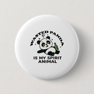 Grappige Wasbeer, Mijn Spirituele Dier Is Een Afva Ronde Button 5,7 Cm