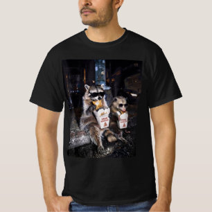 Grappige Wasbeer Opossum Eet Crab Rangoon Straat T-shirt