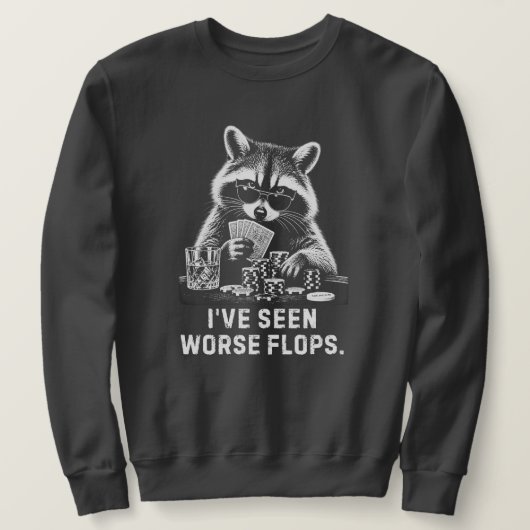 Grappige Wasbeer Pokerspeler Trui (Design voorkant)