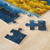 Grappige Wasbeer Rubberen Eend Zwembad Legpuzzel (Zijkant)
