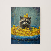 Grappige Wasbeer Rubberen Eend Zwembad Legpuzzel (Verticaal)