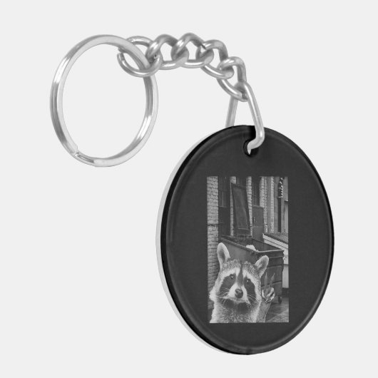 Grappige wasbeer selfie wasbeer grappige wasbeer sleutelhanger (Voorkant Links)