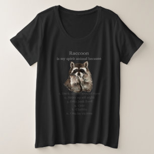 Grappige Wasbeer Spiritueel Dier Humor Grote Maat T-shirt