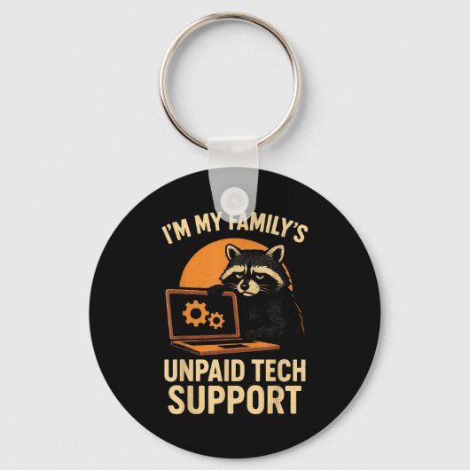 Grappige Wasbeer Tech Fan Grafik T-shirt Computer  Sleutelhanger (Voorkant)