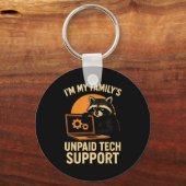 Grappige Wasbeer Tech Fan Grafik T-shirt Computer  Sleutelhanger (Voorkant)