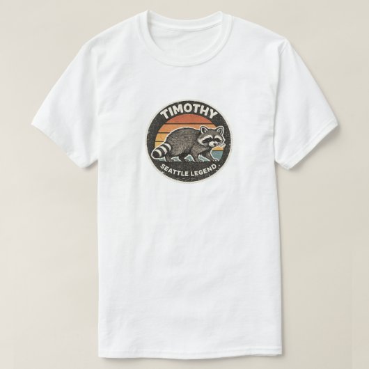 Grappige Wasbeer, Timothy Seattle Wilde Legend T-shirt (Design voorkant)