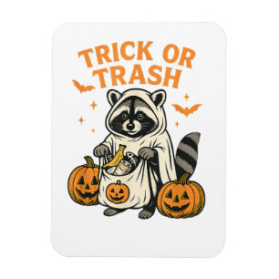 Grappige wasbeer truc of prullenbak Halloween Magneet
