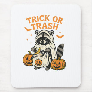 Grappige wasbeer truc of prullenbak Halloween Muismat