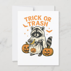 Grappige Wasbeer Truc of Rotzooi Halloween Briefkaart