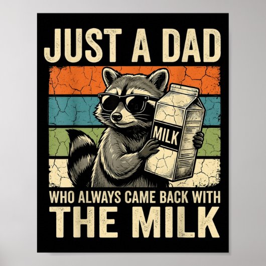 Grappige Wasbeer Vader Die Terugkwam met de Melk Poster (Voorkant)