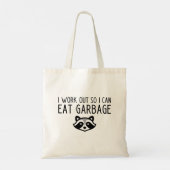 Grappige Wasbeer Workout Slogan Tote Bag (Achterkant)