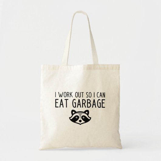Grappige Wasbeer Workout Slogan Tote Bag (Voorkant)