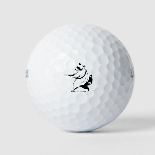 Grappige Wasbeorschutter Golfballen (Voorkant)
