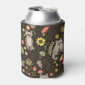 Grappige wasberen  illustratiepatroon blikjeskoeler (Blikje Voorkant)