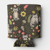 Grappige wasberen  illustratiepatroon blikjeskoeler (Achterkant)