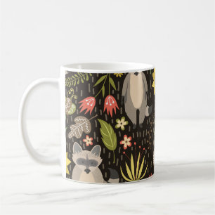 Grappige wasberen  illustratiepatroon koffiemok