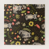 Grappige wasberen  illustratiepatroon legpuzzel (Horizontaal)