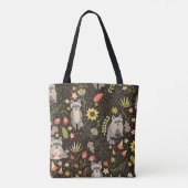 Grappige wasberen illustratiepatroon tote bag (Achterkant)