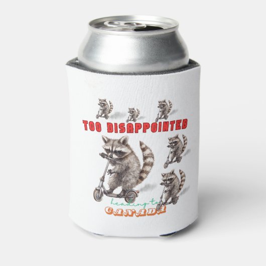 Grappige wasberen scooter, te teleurgesteld blikjeskoeler (Blikje Achterkant)