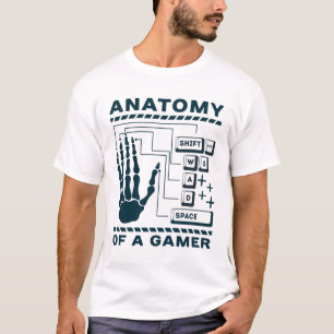 Grappige WASD Anatomie van een Gamer Skelet Hand T-shirt