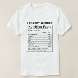 Grappige wasmedewerker voedingsfeiten collega's t-shirt