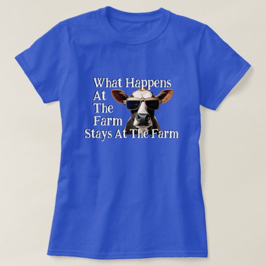 Grappige "Wat er op de boerderij..." T-shirt (Design voorkant)