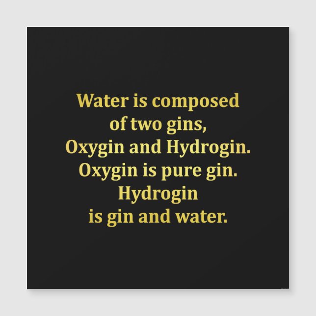 Grappige water- en gin-grap (Voorkant)