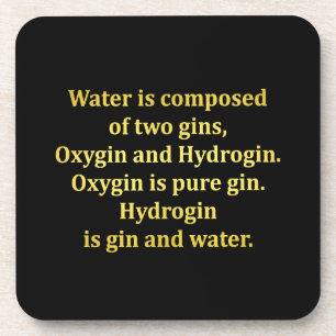 Grappige water- en gin-grap bier onderzetter