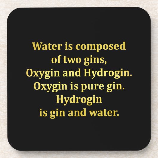 Grappige water- en gin-grap bier onderzetter (Voorkant)