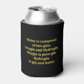 Grappige water- en gin-grap blikjeskoeler (Blikje Voorkant)