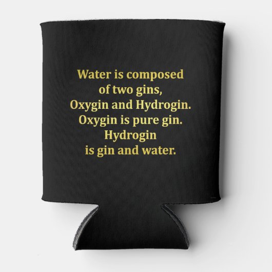 Grappige water- en gin-grap blikjeskoeler (Voorkant)