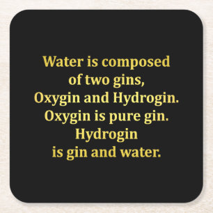 Grappige water- en gin-grap kartonnen onderzetters