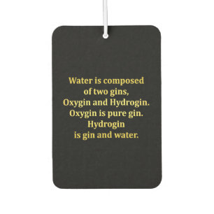 Grappige water- en gin-grap luchtverfrisser