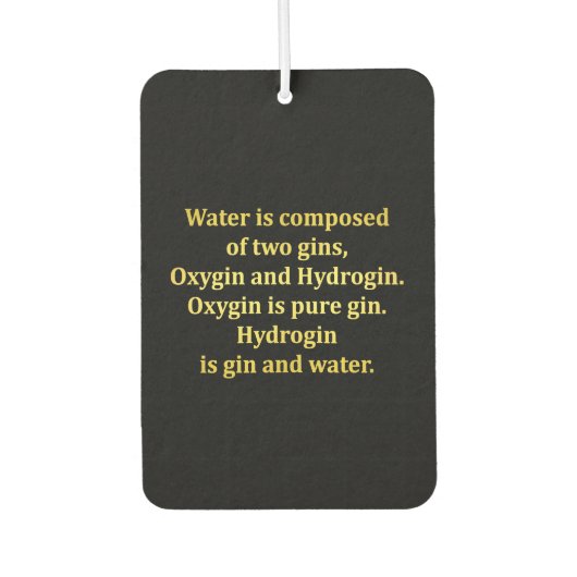 Grappige water- en gin-grap luchtverfrisser (Voorkant)